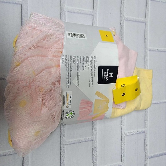 Member's Mark Girl's 3 Piece Tutu Set Yellow and Pink Flowers Size 6 - Picture 12 of 12
